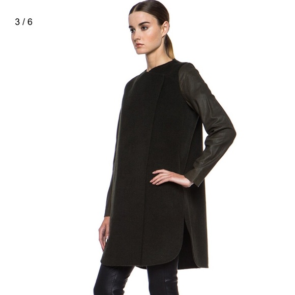 Vince Wool / Leather Green Jacket Sz XS - Picture 3 of 16